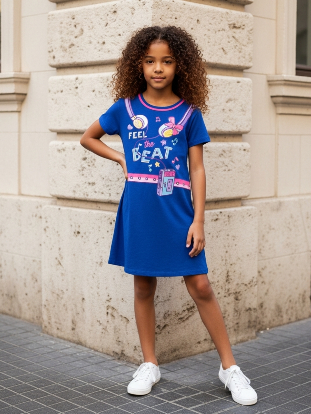 JoJo Siwa Feel the Beat Girls XS 4 5 Blue Music Skater Play Dress 4T 5T